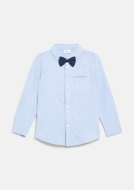 Slim Fit Overhemd met Afneembare Vlinderdas en Paspelzakje Kind s.Oliver