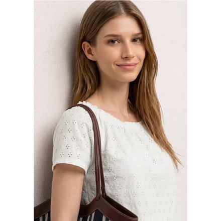 Carmen Bluse mit Shiffley-Muster