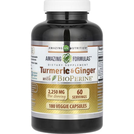 Met Kurkuma & Gember Bioperine, 180 Veggie Capsules