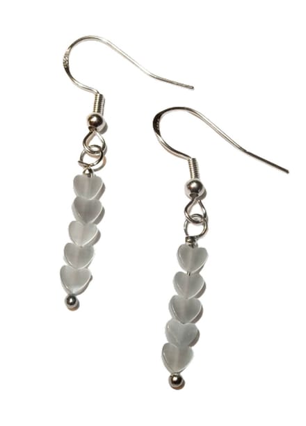 Zilveren oorhangers cat's eye