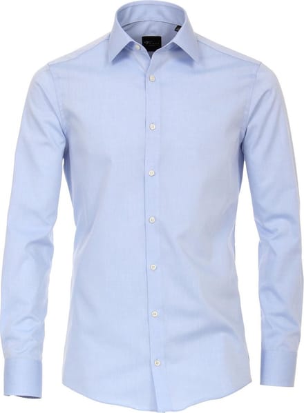 VENTI modern fit overhemd - lichtblauw - Strijkvrij - Boordmaat: 43