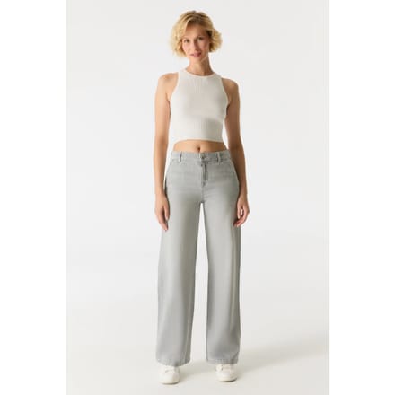 Cup of Joe Maxine wide leg jeans light grey
