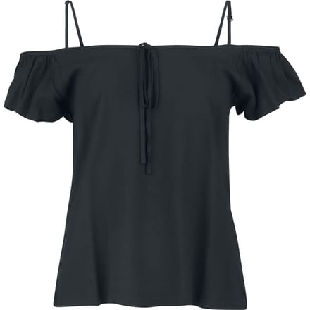 R.E.D. Rock-Engineered Design zwart T-shirt met koude schouder - Dames - M