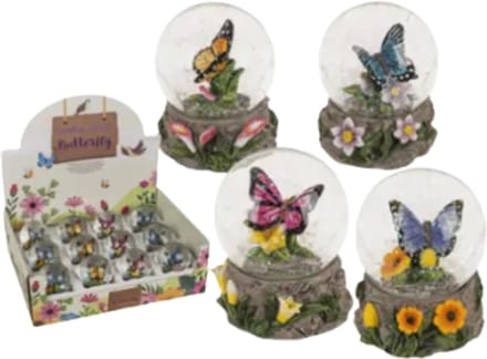woonDecoratie Schudbol vlinder 6x8,5cm