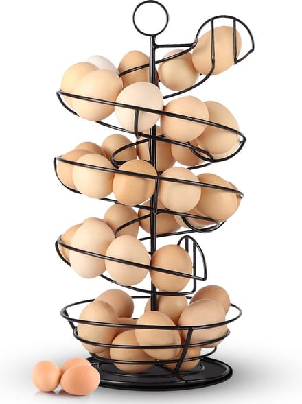 Baulk® - Eiermand – Eierrek – Eierhouder – Eieren – Zwart - Pasen - Tot 40 eieren - 360° draaibaar