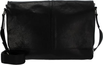 SADDLER Schoudertas Laptoptas met laptopvak Enzo Shoulder Bag Black Zwart