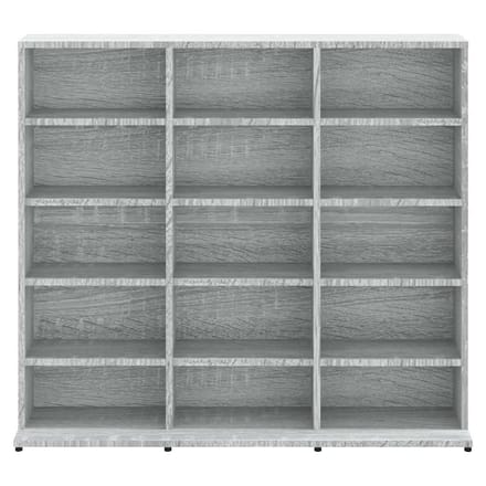 vidaXL - Cd-kast - 100x23x89,5 - cm - bewerkt - hout - grijs - sonoma - eikenkleurig