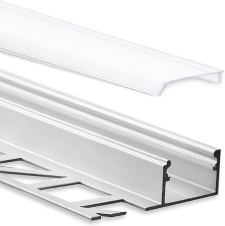 Aluminium LED Profiel voor Tegels 2 Meter Inclusief Melkachtige Cover