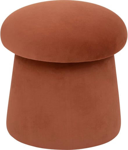 Atmosphera Poef Noa velvet Ø37xH40cm - Amber
