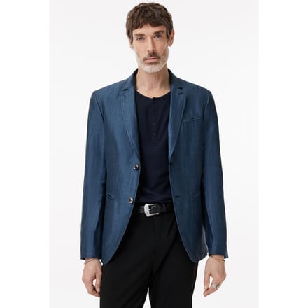 John Varvatos Allen Jacket - Slim Fit Notch Lapel Jack Lake Blue Größe: 48 | Blazer Outlet | Herren | Blau