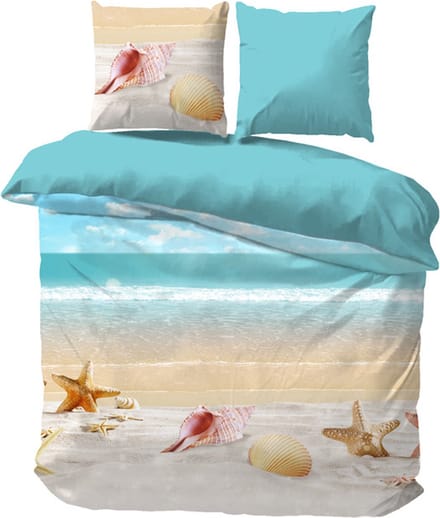 iSleep Dekbedovertrek Jan - Eenpersoons - 140x200/220 cm - Zand