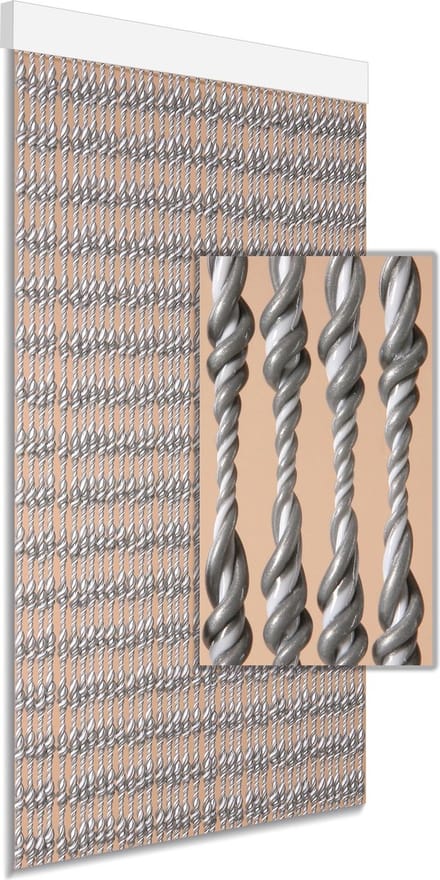 Degor Vliegengordijn Ember - 90x210cm - Grijs/wit - Huisdiervriendelijk