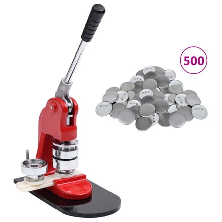 vidaXL - Buttonmachine - met - 500 - st - buttononderdelen - 37 - mm