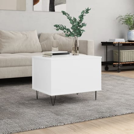 vidaXL - Salontafel - 60x44,5x45 - cm - bewerkt - hout - wit