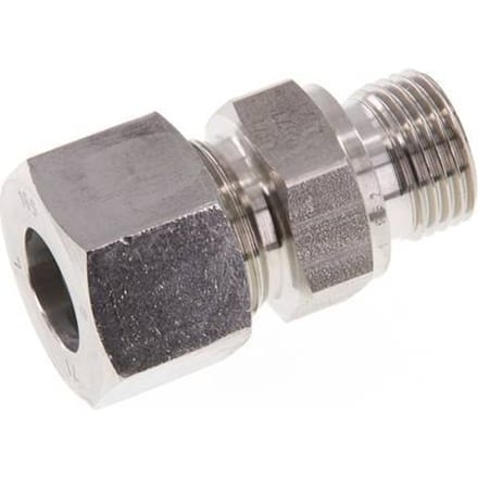 G 1/2'' Buitendraad x 16S RVS Rechte Snijring Koppeling 400 Bar DIN 2353 - FL2S-MC-ST-012G-16-S