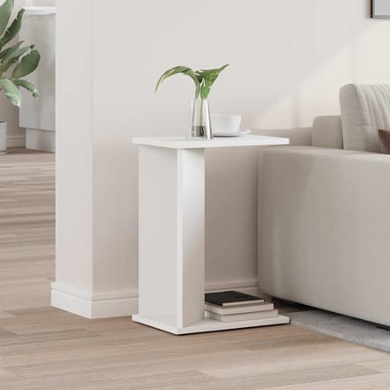 vidaXL - Bijzettafel - Wit - 35 - x - 25 - x - 50 - cm - Bewerkt - hout