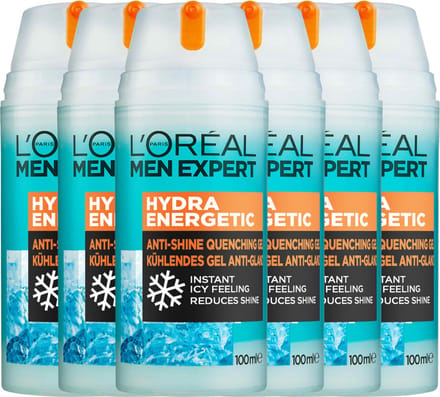 L'Oréal - Men Expert Hydra Energetic Hydraterende Gel Dagcrème - 6 x 100 ml - Voordeelverpakking