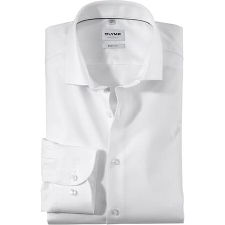 OLYMP Level 5 body fit overhemd - wit diamant twill - Strijkvriendelijk - Boordmaat: 41