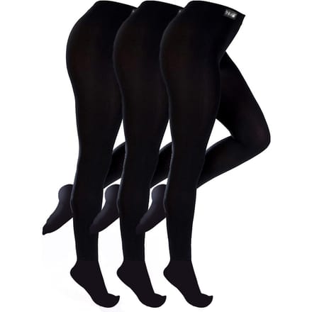 THMO - Set van 3 thermo leggings met fleece voering voor dames - Zwart