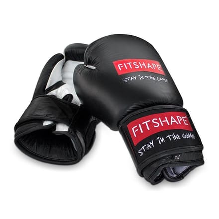 Fitshape (Kick)Bokshandschoenen zwart/wit leer 10