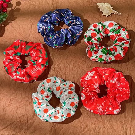 Kerstscrunchies 5 stuks | Scrunchies | Kerst | Kerstcadeau