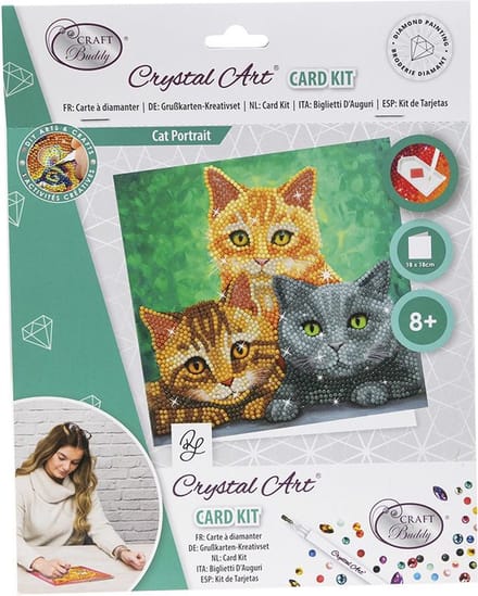 Crystal Card Kit ® Cat Portrait (18x18 cm)