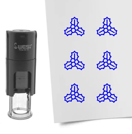 CombiCraft Stempel mistletoe 10mm rond blauwe inkt - per 1 stuk
