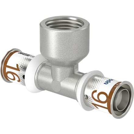 Uponor S-Press T-stuk - 16 x 1/2 binnendraad x 16 mm pers