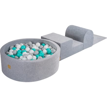 Speelset XL - Grijs - inclusief 200 ballen - Grijs, Wit, Turquoise