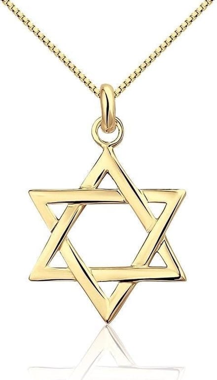 Montebello Ketting Davidster - 925 Zilver Verguld - ∅20mm - 45cm