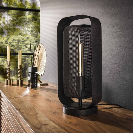 Tafellamp Mesh Rotate 1-Lichts Zwart - Giga Meubel