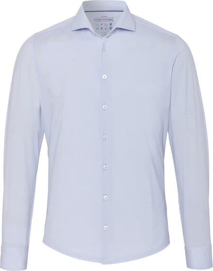 Pure The Functional Shirt Lichtblauw Uni - Maat 39 - Heren - Overhemden Formeel