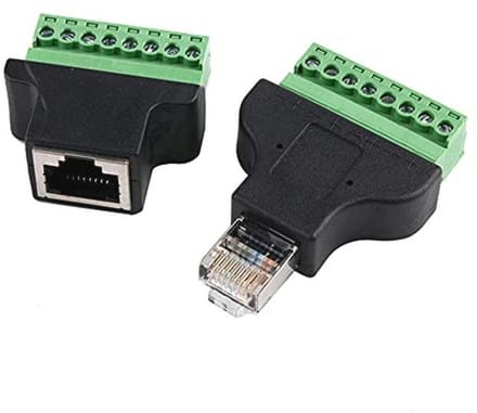RJ45 naar 8-pins terminal blok adapter voor LAN netwerk Ethernet