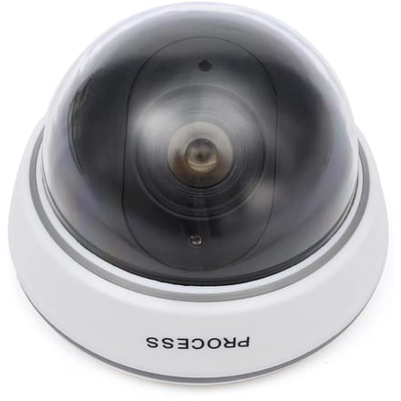 1Pc Simulatie Camera Nep Dummy Dome Surveillance Beveiligingscamera Knipperend Rood Licht wit
