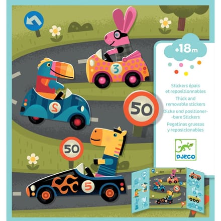 DJECO herbruikbare stickers cars 18 mnd+