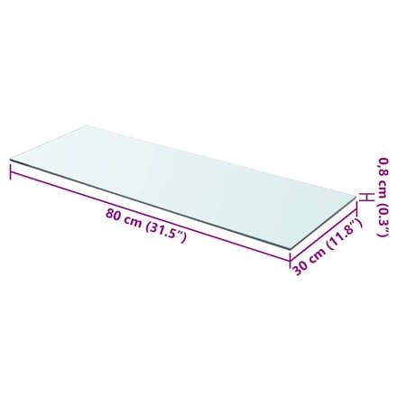 vidaXL - Wandschap - transparant - 80x30 - cm - glas