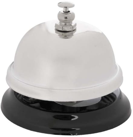 Kinvara Tafelbel - zilver/zwart - metaal - D6,5 cm - receptiebel