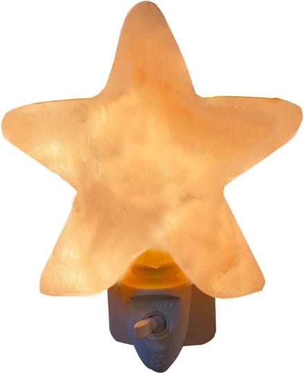 Himalayazout nachtlampje ster oranje + LED lampje + adapter