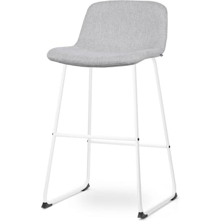 Nolon Nino-Mats Barkruk Lichtgrijs - Wit Onderstel - Zithoogte 75 cm - Stof - Keuken