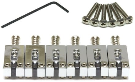 Graph Tech String Saver PG-8000-0C Brushed Steel Chrome brugzadels voor ST- en TE-stijl gitaar (set van 6)