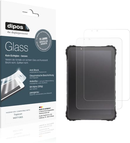 dipos – 2x Matte Pantserfolie geschikt voor Topicon MDT1065 | 9H Screenprotector