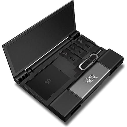 C350D USB3.1 Multifunctionele kaartlezer Type-C + USB + Micro USB-poorten SD/TF Dual-slot voor telefoon grijs