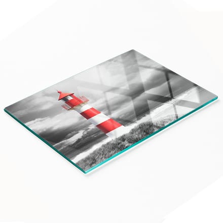 Multifunctionele decoratieve glazen snijplank voor de keuken, vuurtoren, 80x52 cm