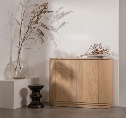 Dressoir Lazlo eiken 2-deurs 115x43x82 cm - Naturel