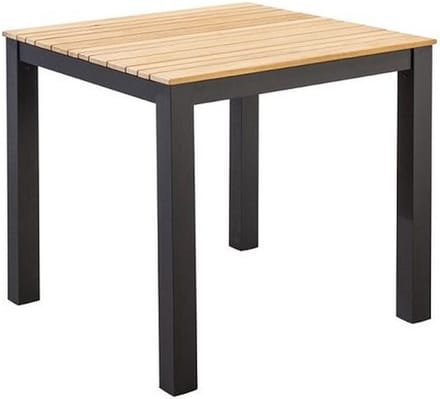 Arashi dining tafel 76x76cm aluminium dark grey teak Yoi