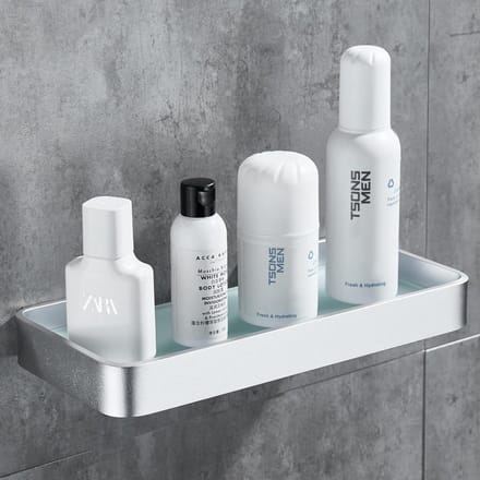 Zelfklevend Douchemandje - Roestvrij Staal - 25cm - Zilver - Douche Organizer