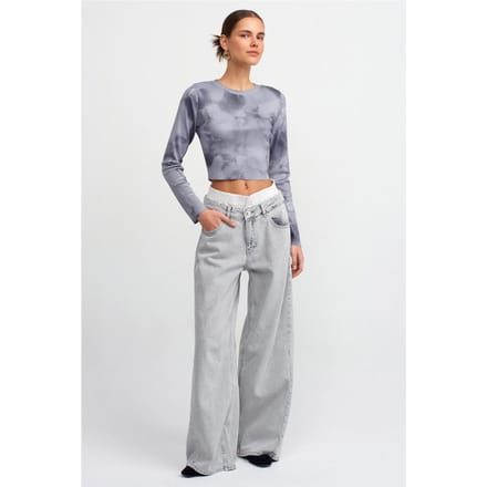 Hoog-Waisted Wijde Jeans van Katoen