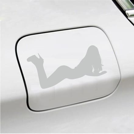 Bumpersticker - Liggende Dame - 8 X 17 - Licht Grijs