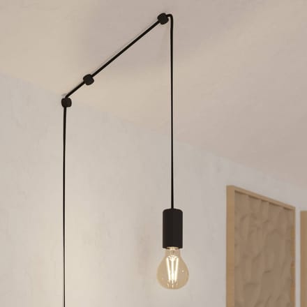 EGLO Hanglamp Pinetina, projectie 40 cm, zwart, stekker