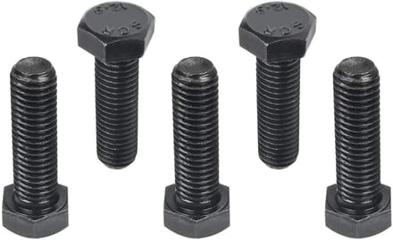 Linkshandige Zeskantbout M12x40mm Koolstofstaal Zwart Schroefdraad 5 Stuks